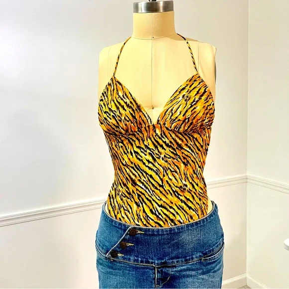 Vintage light weight cotton tiger print costume, sheer cotton not a swimsuit - Picture 3 of 7